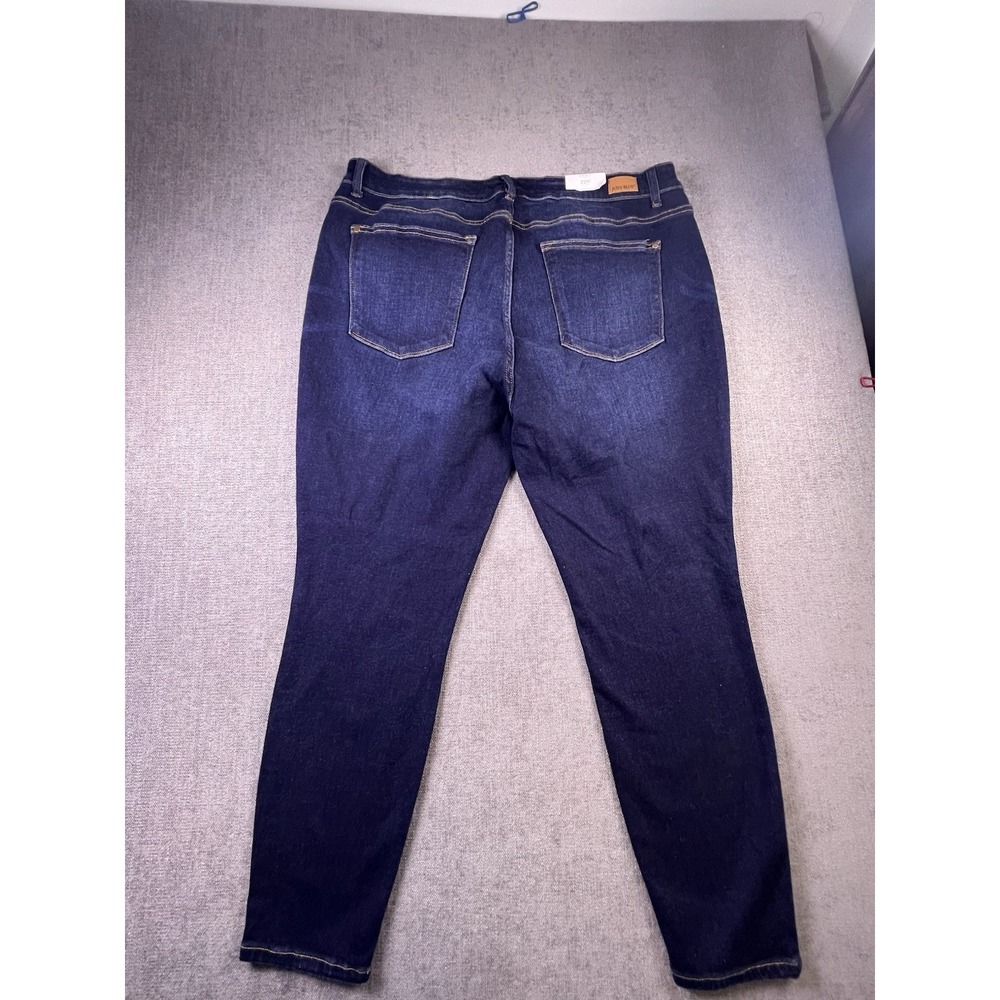 Judy Blue Jeans Women's 22W Blue Skinny‎ Fit Boho City Preppy Dark Wash NWT - Picture 14 of 16